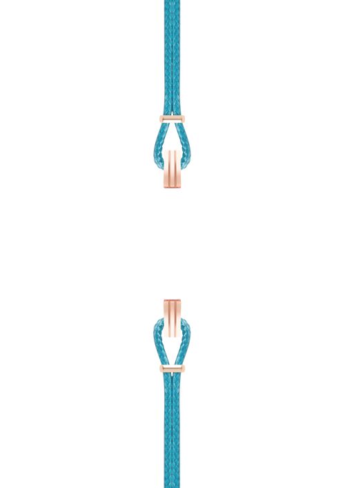 Bracelet coton pour boitier SILA clip OR ROSE colori bleu turquoise