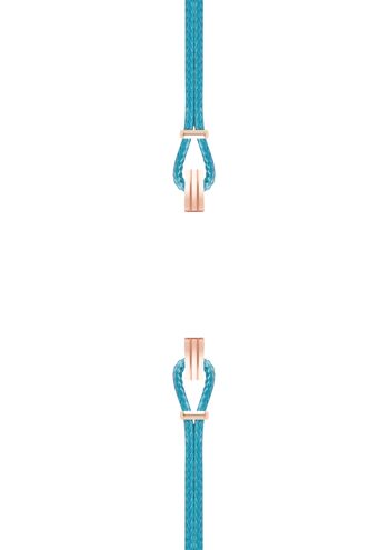 Bracelet coton pour boitier SILA clip OR ROSE colori bleu turquoise 1