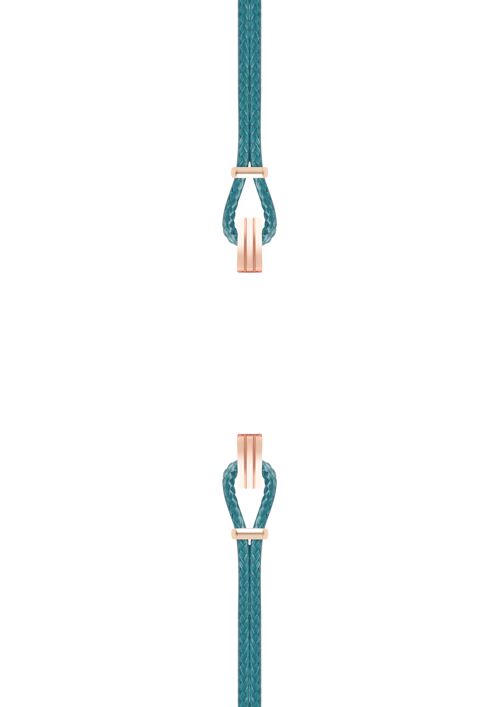 Bracelet coton pour boitier SILA clip OR ROSE colori bleu canard