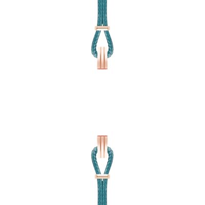 Bracelet coton pour boitier SILA clip OR ROSE colori bleu canard