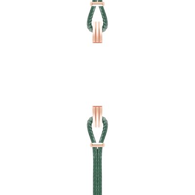 Bracelet coton pour boitier SILA clip OR ROSE colori vert bouteille