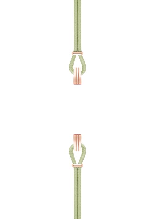 Bracelet coton pour boitier SILA clip OR ROSE colori vert amande