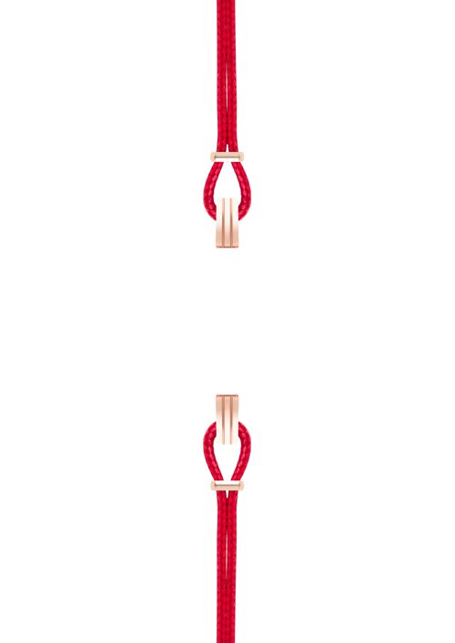 Bracelet coton pour boitier SILA clip OR ROSE colori rouge passion
