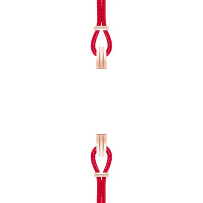 Bracelet coton pour boitier SILA clip OR ROSE colori rouge passion