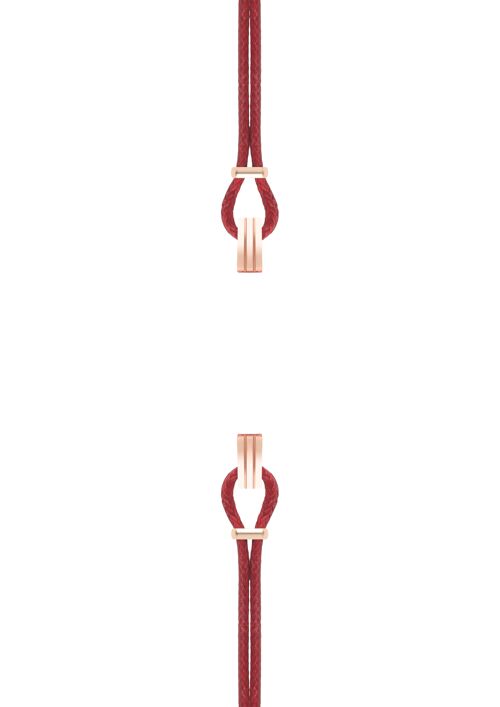 Bracelet coton pour boitier SILA clip OR ROSE colori rubis