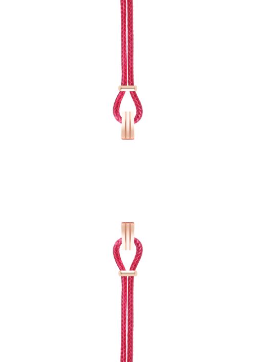 Bracelet coton pour boitier SILA clip OR ROSE colori rose indien