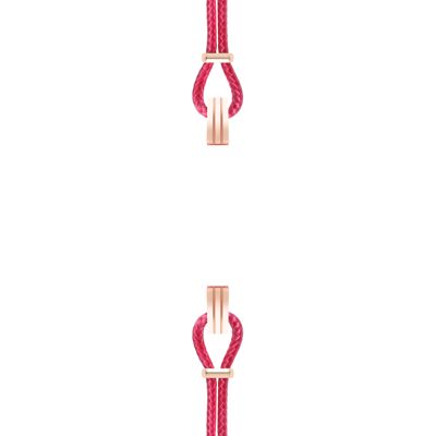 Bracelet coton pour boitier SILA clip OR ROSE colori rose indien