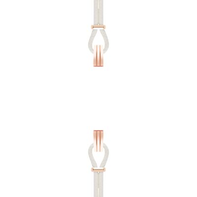 Bracelet coton pour boitier SILA clip OR ROSE colori blanc