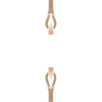 Bracelet coton pour boitier SILA clip OR ROSE colori nude
