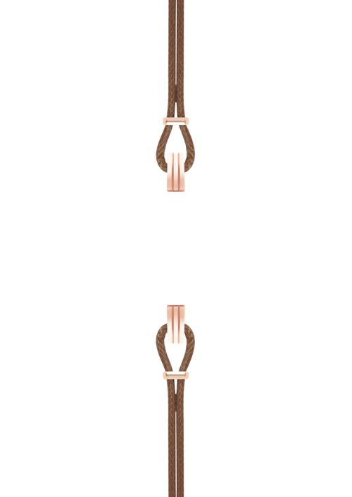 Bracelet coton pour boitier SILA clip OR ROSE colori chocolat