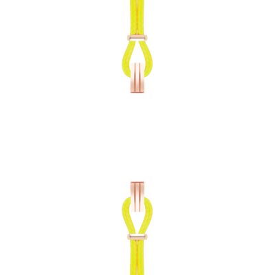 Bracelet coton pour boitier SILA clip OR ROSE colori neon jaune