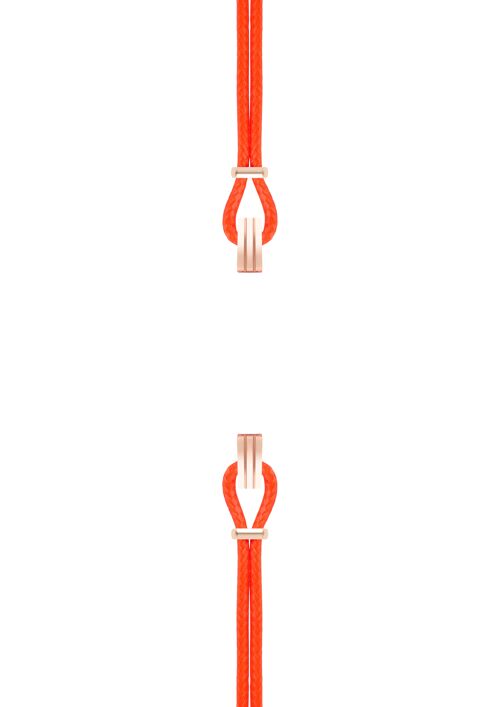 Bracelet coton pour boitier SILA clip OR ROSE colori neon corail