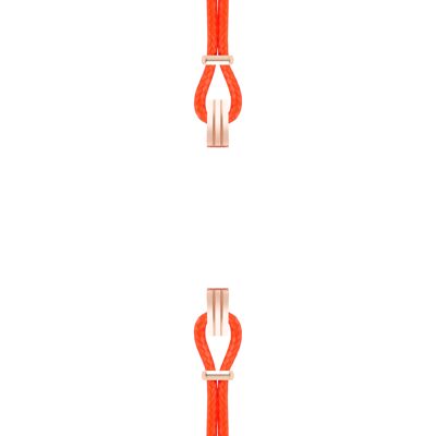 Bracelet coton pour boitier SILA clip OR ROSE colori neon corail