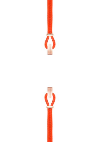 Bracelet coton pour boitier SILA clip OR ROSE colori neon corail 1