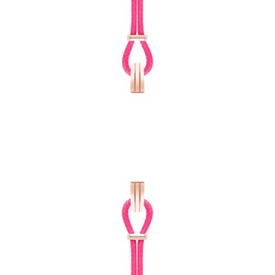 Bracelet coton pour boitier SILA clip OR ROSE colori neon fushia