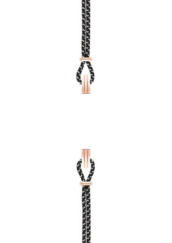 Bracelet coton pour boitier SILA clip OR ROSE colori nuance Noir & Blanc 1