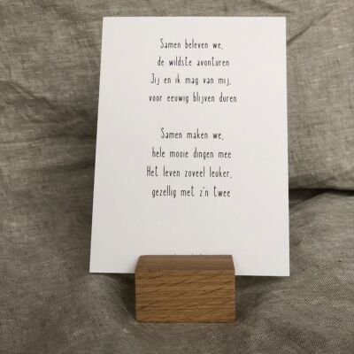 VALENTIJN SPECIAL - Gedicht naar keuze + mini houder A6