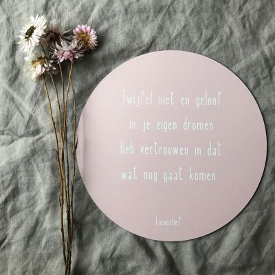 Muurcirkel heb vertrouwen rose