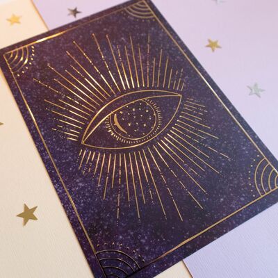 Magical Eye Gold Foil Art Print A5