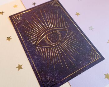 Magical Eye Gold Foil Art Print A5 1