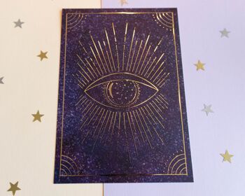 Magical Eye Gold Foil Art Print A5 3