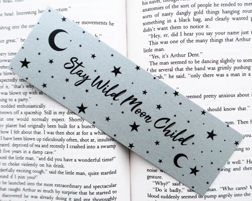 Stay Wild Moon Child Shiny Silver Bookmark