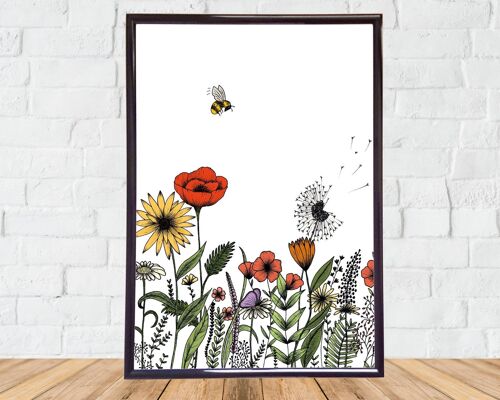 Wildflowers Floral Art Print A4