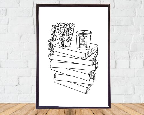 Stack of Books Art Print A5