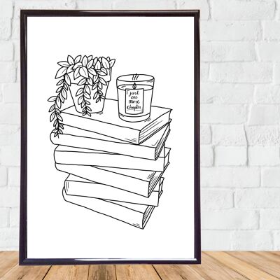 Stack of Books Art Print A5