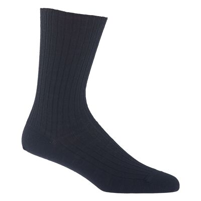 L'AGILE - mi-chaussette sans élastique 100% Coton Supérieur - Noir