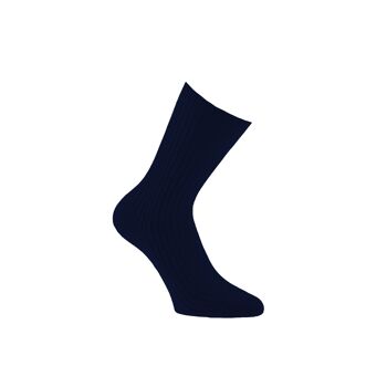 L'ORIGINALE - mi-chaussette pur fil d'Ecosse sans élastique - Marine 1