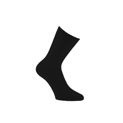 L'ORIGINALE - mi-chaussette pur fil d'Ecosse sans élastique - Noir