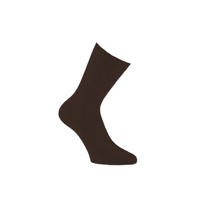 L'ORIGINALE - mi-chaussette pur fil d'Ecosse sans élastique - Marron