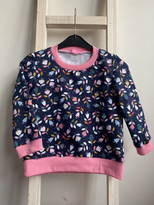 Navy flower sweater