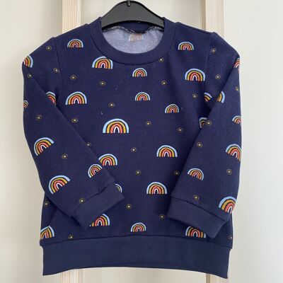 Blauer Regenbogen-Pullover