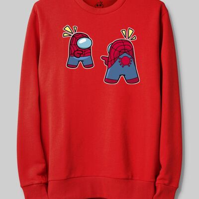 SPOODER-MAN - Crewneck (Among Us Fan-Art) - - Red