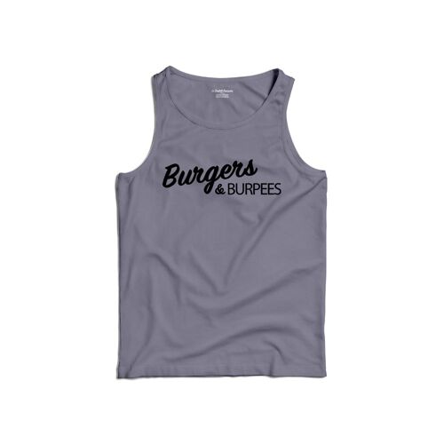 TANK TOP - BURGERS & BURPEES - Gris Mat