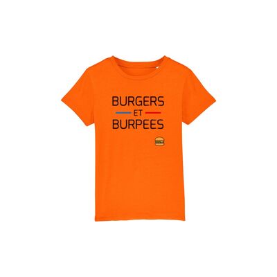 T-SHIRT KIDS - BURGERS AND BURPEES - Orange