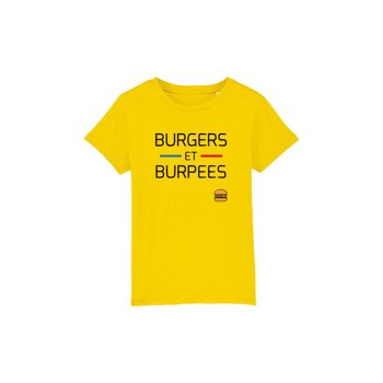 T-SHIRT KIDS - BURGERS ET BURPEES - Jaune