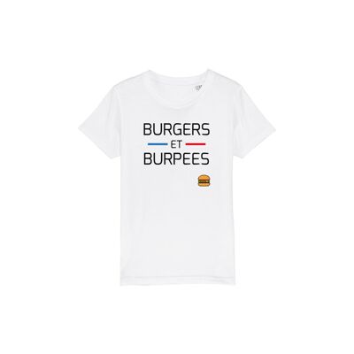 KIDS T-SHIRT - BURGERS AND BURPEES - White