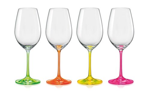 Verres a vin neon 350ml-lot de 4