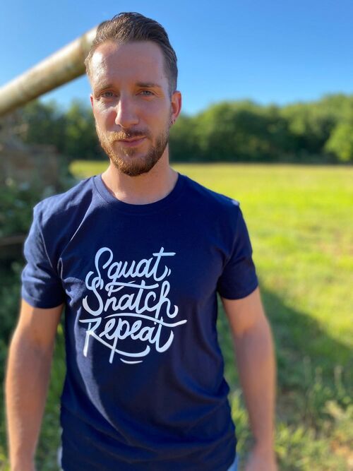 T-SHIRT HOMME - SQUAT SNATCH REPEAT - Navy