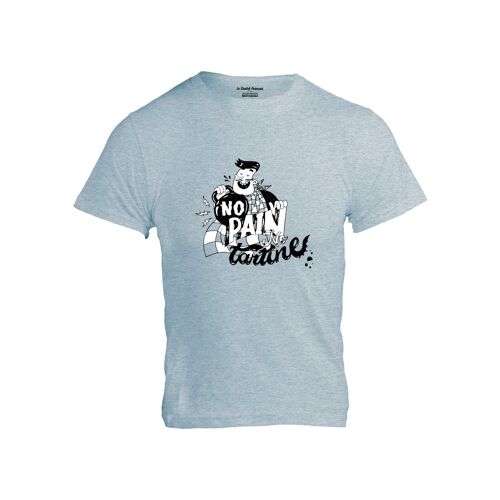 T-SHIRT HOMME - NO PAIN NO TARTINES - Glace