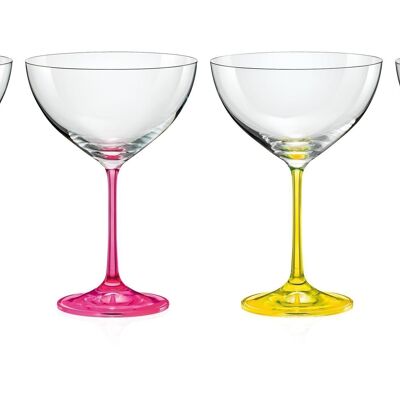 Verres cocktail neon 340 ml-lot de 4