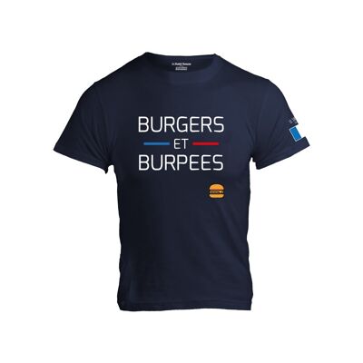 MEN'S T-SHIRT - BURGERS AND BURPEES - Navy