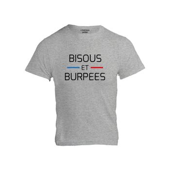 T-SHIRT HOMME - BISOUS ET BURPEES - Gris Chiné