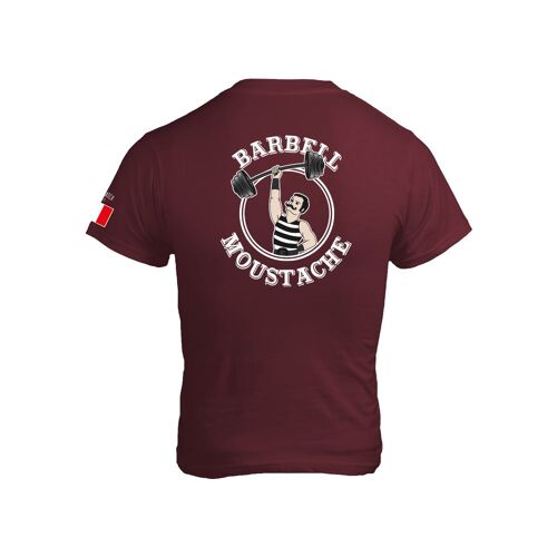 T-SHIRT HOMME - BARBELL MOUSTACHE - Bordeaux