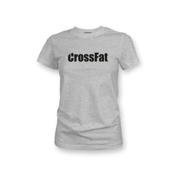 T-SHIRT FEMME - CROSSFAT - Gris Chiné