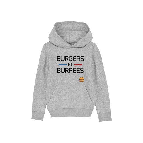 SWEATSHIRT KIDS - BURGERS ET BURPEES - Gris Chiné