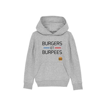 SWEATSHIRT KIDS - BURGERS ET BURPEES - Gris Chiné